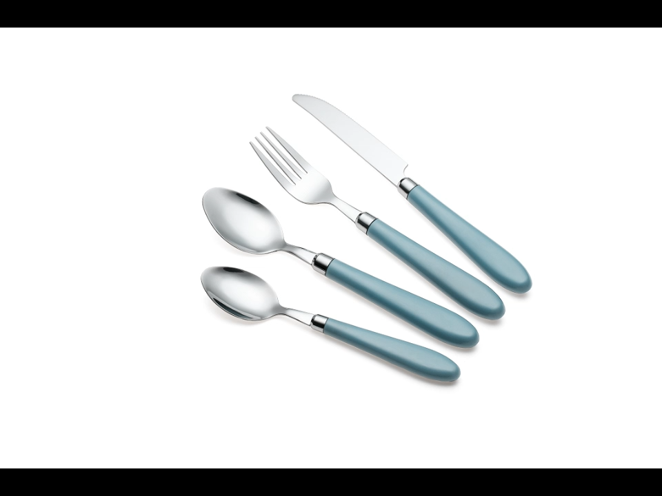 Luxus Edelstahl Küchenbesteck-Set, 4-teiliges Besteckset, Messer, Löffel, Gabel, Elegantes Geschirr, Tischgeschirr, Geschenkpaket