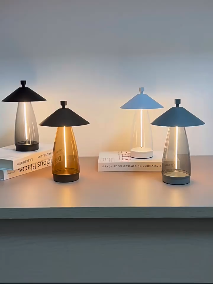 Lampes de Table Rechargeables sans Fil, Lampe de Table Portable avec Batterie 1200mAh, Lampe de Table LED à Intensité Variable Continue à 3 Couleurs