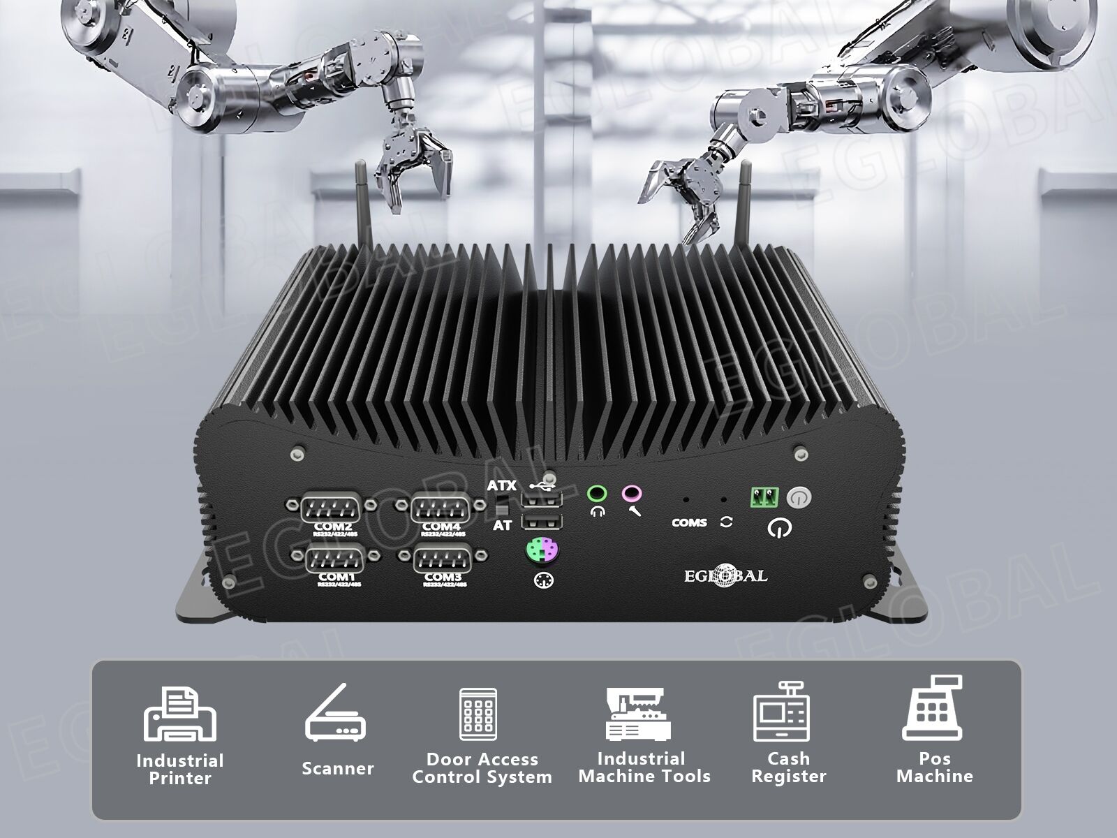 Nouvel Mini PC Industriel EGLOBAL 11ème Génération Intel Core i5 1135G7 i7 1165G7 1195G7 CPU Optionnel 6 COM Système Barebone Ordinateur Sans Ventilateur