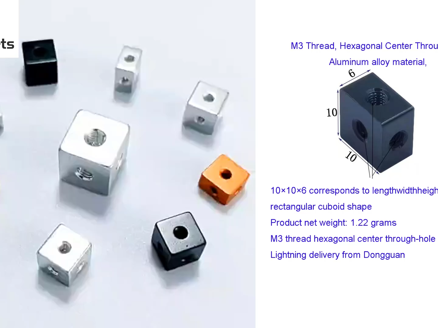 M3 M4 M5 M6 M8 M10 Square Nut Bracket - Stainless Steel 304 Aluminum Alloy Thread Plate Cube Fastener