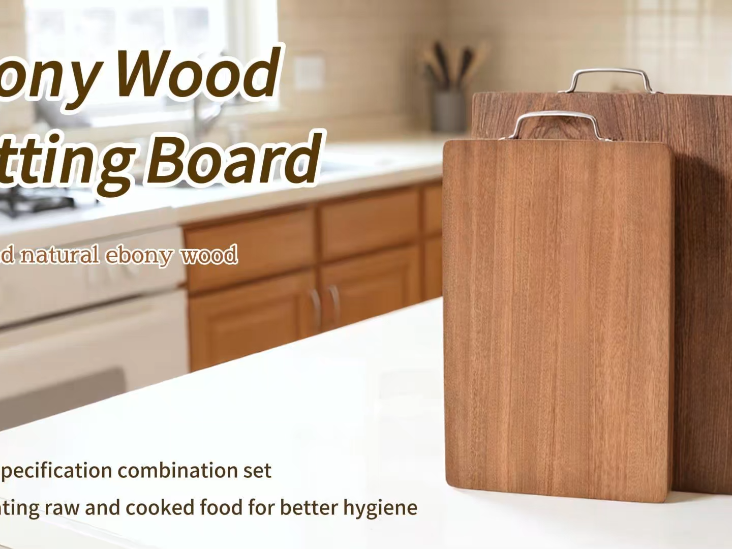 Ensemble de planches à découper en bambou tendance avec support pour cuisine, grandes planches à découper en bois de bambou naturel.