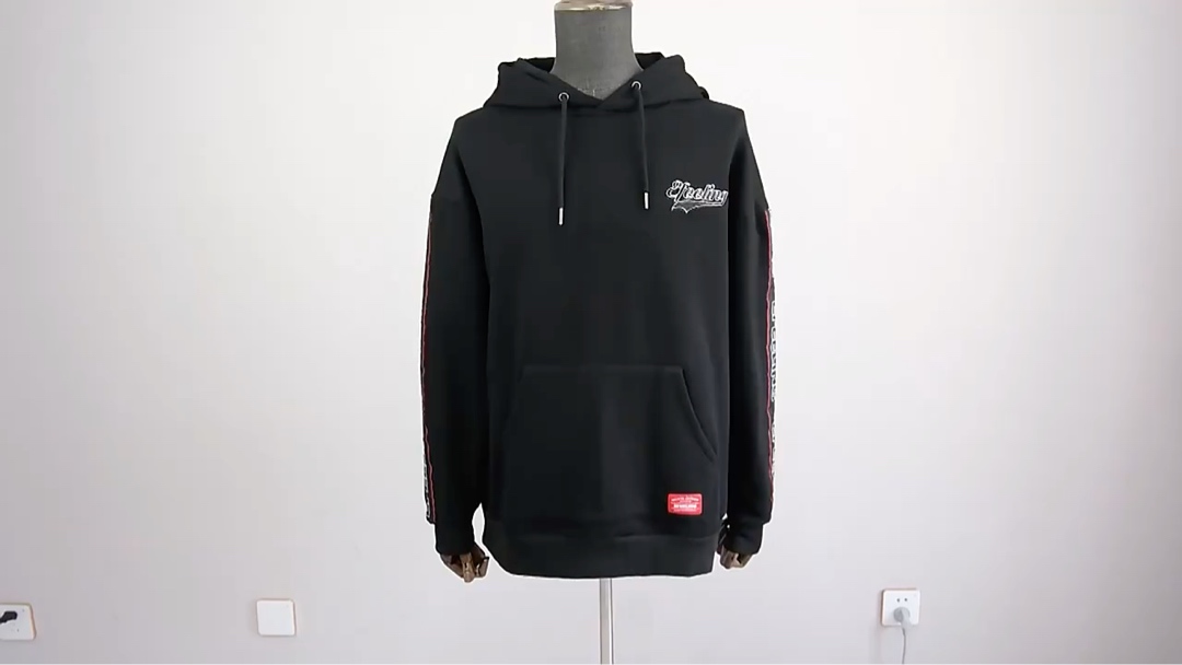 Atacado Moletom 100% Algodão Preto e Branco Logo Streetwear Masculino