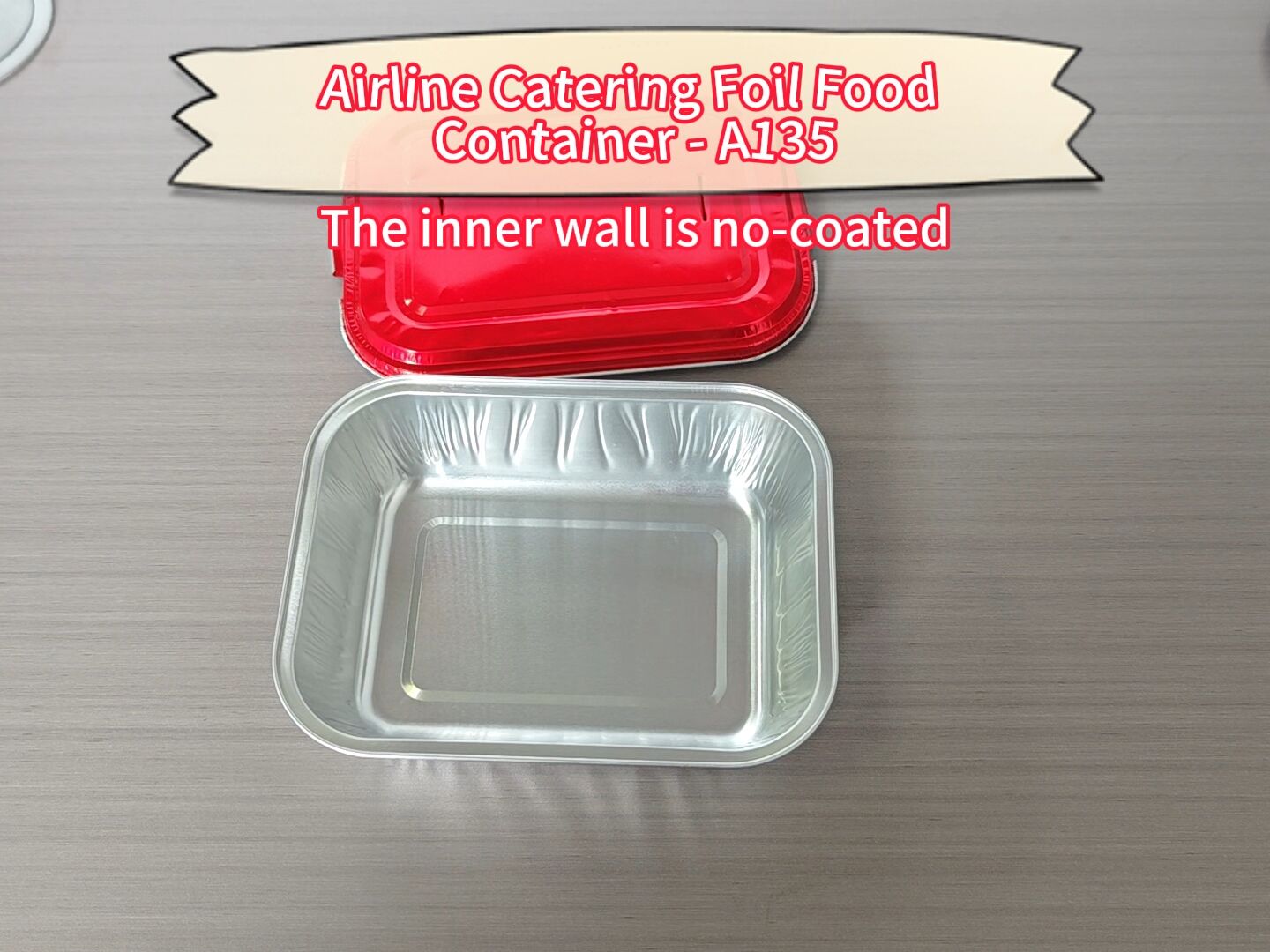 Contenedor rectangular de aluminio de 800 ml para catering y aerolíneas, calidad alimentaria