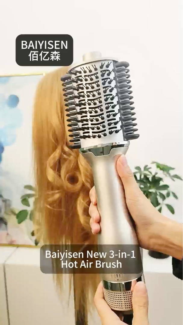 Factory-customized multifunctional hot air brush hair dryer 3-in-1 styling hair straightener and curling comb