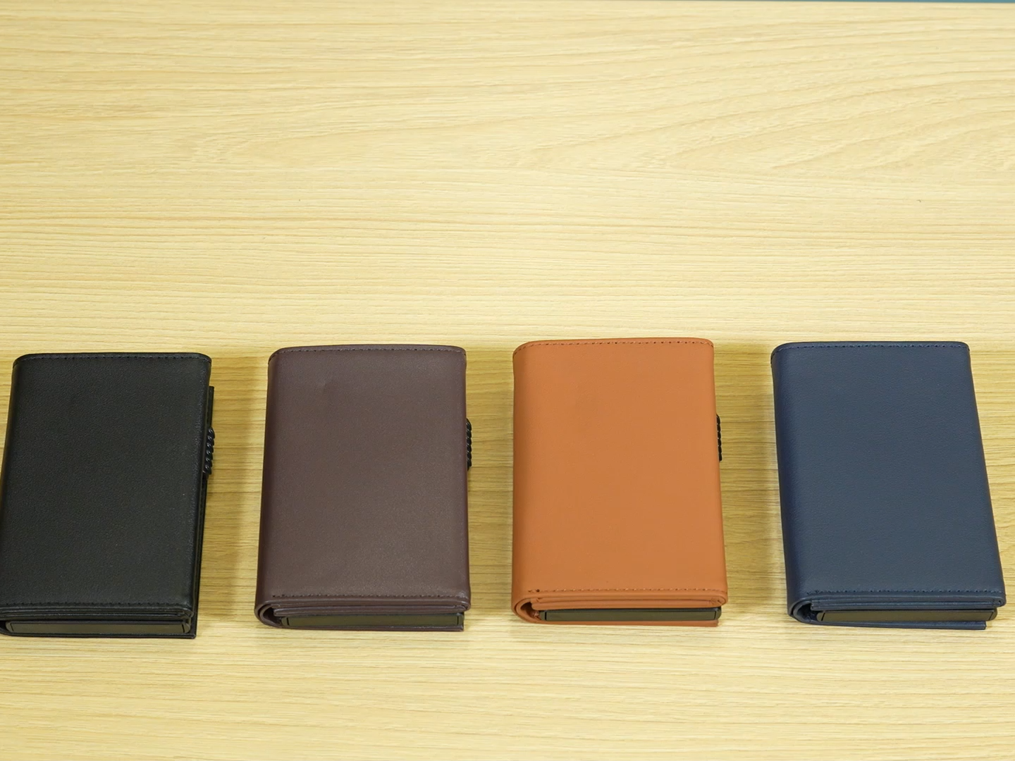TVC302p Classic Exquisite Black Aluminum Case Pop up Credit Cards Wallets Business Genuine Leather Card Holder for Men