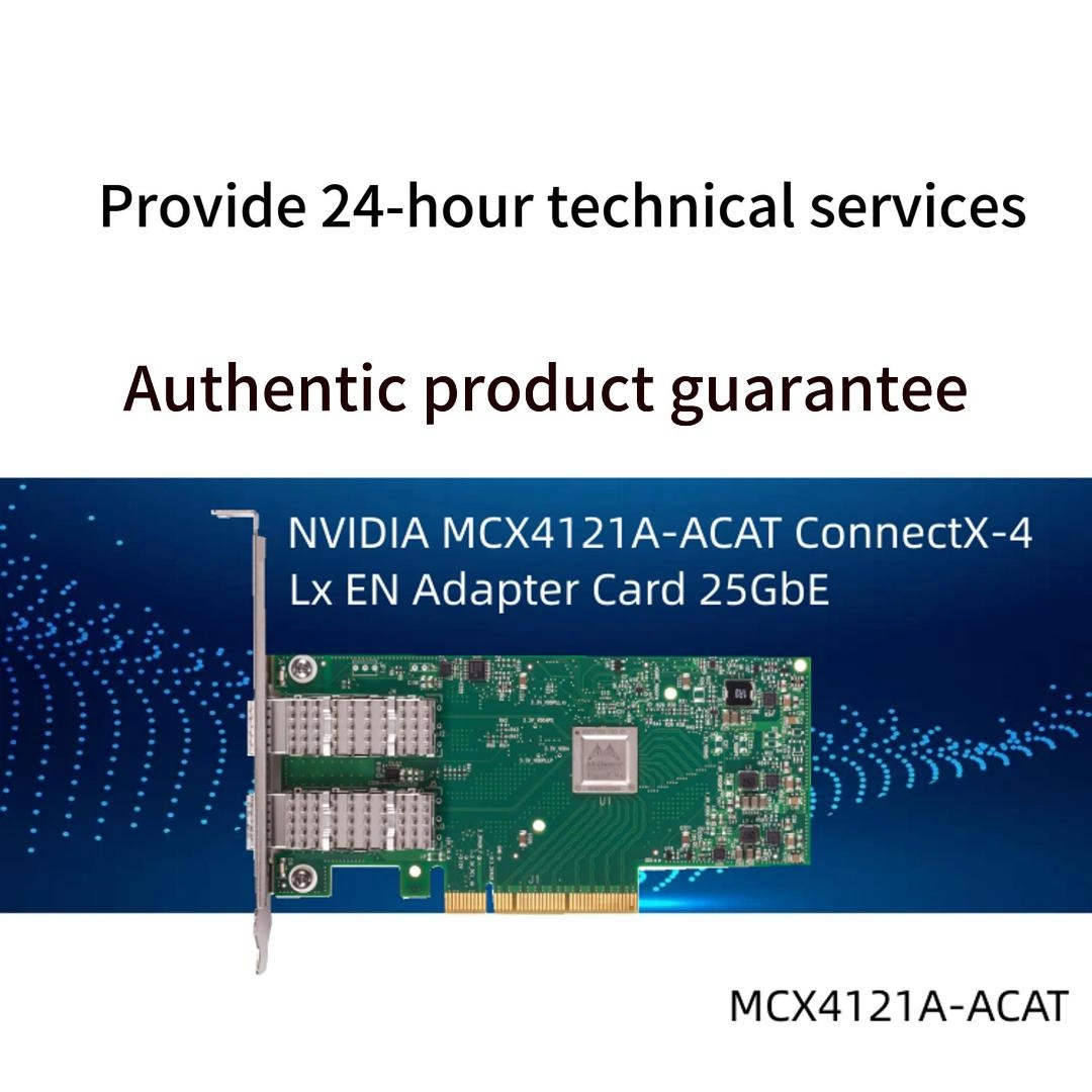 Placa de rede Mellanox ConnectX-6 MCX623106AN-CDAT de alto desempenho, porta dupla, 100G QSFP28, PCIe 4.0 para HPC, IA e computação em nuvem
