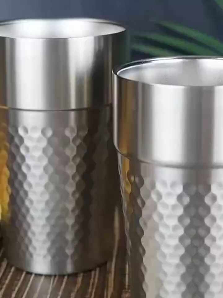 Goldene Tasse zur Sublimation aus der Gold-Serie, doppelwandig, mit Diamantenmuster, eisbeschichtet, für Sublimationsdruck - Großhandel