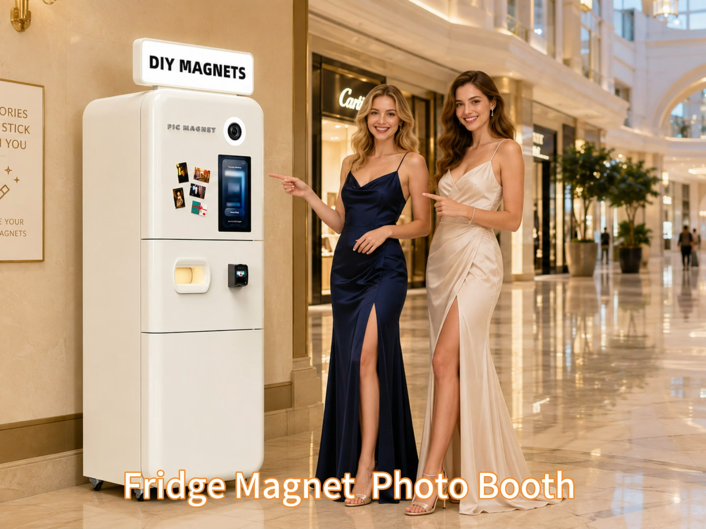 Korean Fridge Magnet Photo Booth Machine Instant Print Selfie Photo Booth For Shopping Mall and Coffee Shop