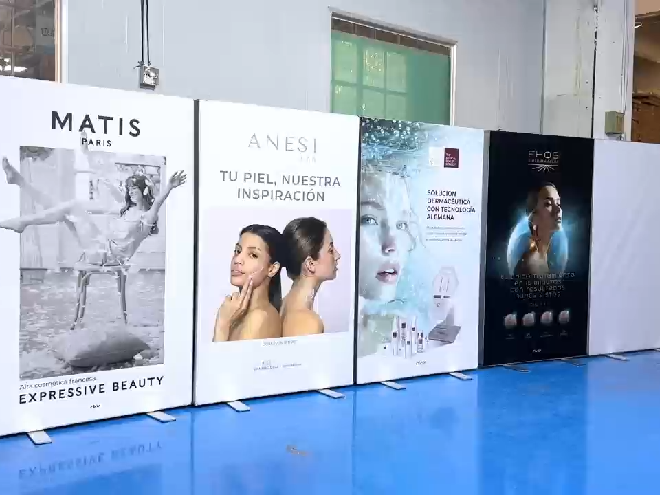Cajas de luz publicitarias sin marco de gran tamaño con soportes, marco de cabina de tela, caja de luz textil LED para exposiciones y ferias comerciales
