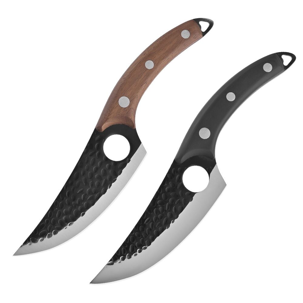 Faca Nakiri de 7" Conjunto de Facas de Cozinha Japonesas Faca de Chef em Aço Carbono com Cabo de Madeira Pakka