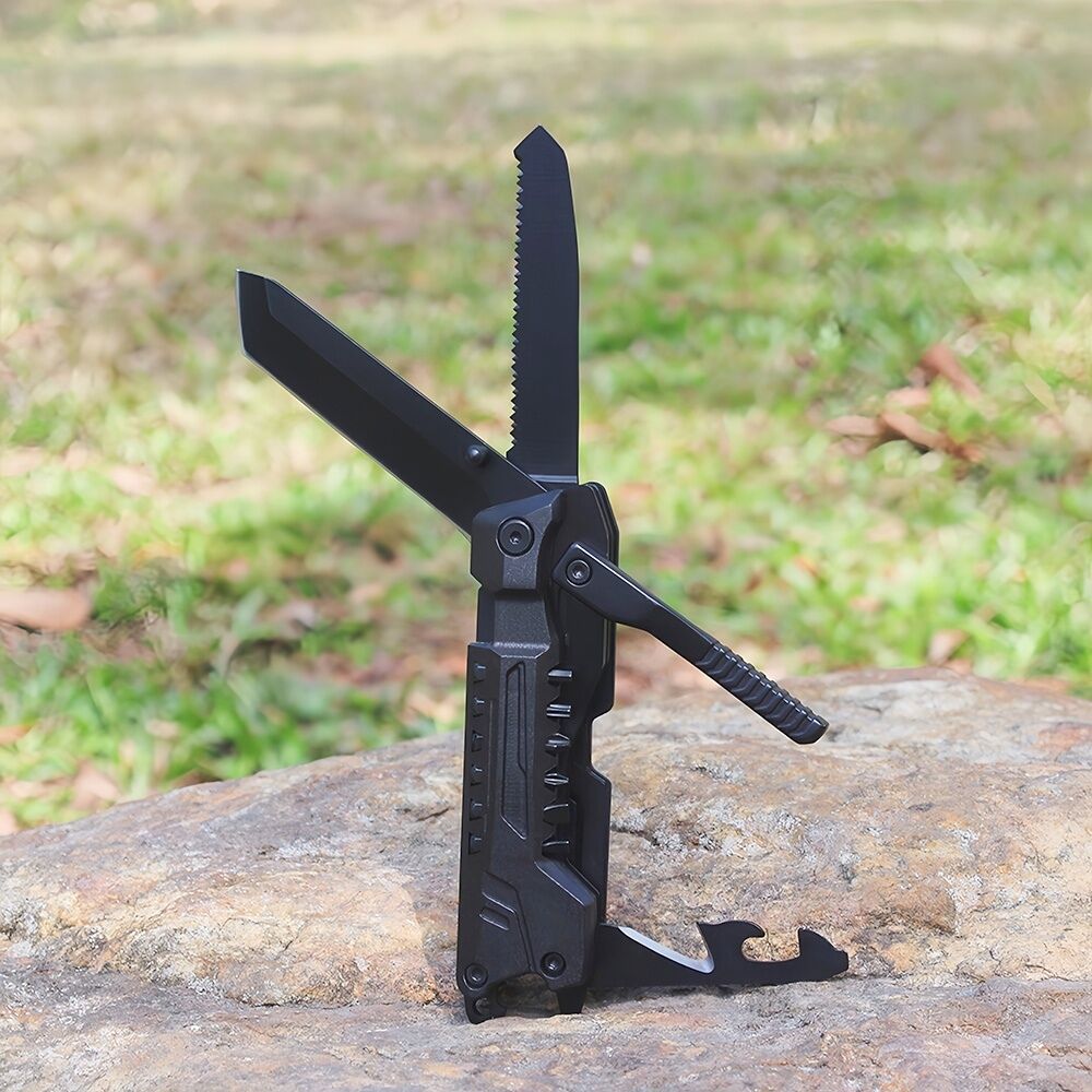 Canivete Multifuncional Dobrável EDC de Bolso para Camping ao Ar Livre em Alumínio 11 em 1