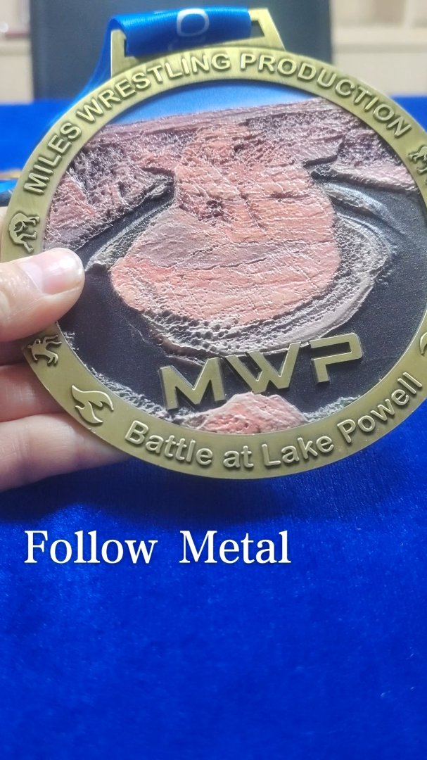 Medalla de metal para el MVP de la Batalla de Lucha Libre Miles en Lake Powell, medalla con impresión UV