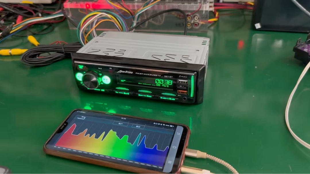 Reproductor MP3 para coche 1DIN LCD con DSP 12V RC Control por voz Función manos libres Bluetooth Transmisor FM Reproducción de radio estéreo para coche