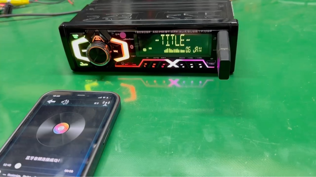 Reproductor MP3 para coche 1DIN LCD con DSP 12V RC Control por voz Función manos libres Bluetooth Transmisor FM Reproducción de radio estéreo para coche