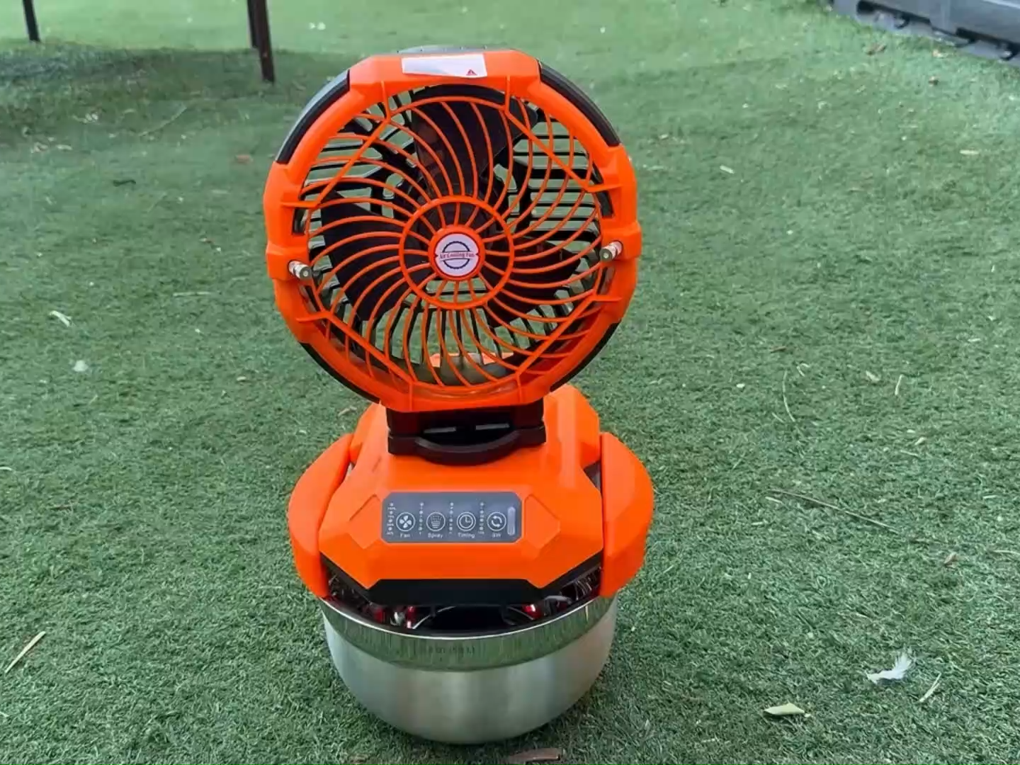 15000mAh Rechargeable Light weight Misting Fan Portable 2L Water Tank Remote Battery Operated Cooling Misters Fan (Orange)