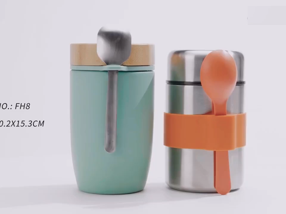 Botol Termos Makanan Stainless Steel Kualitas Tinggi Kustom untuk Anak-anak, Top Selling Children Lunch Thermal Cooker Jar dengan Sendok