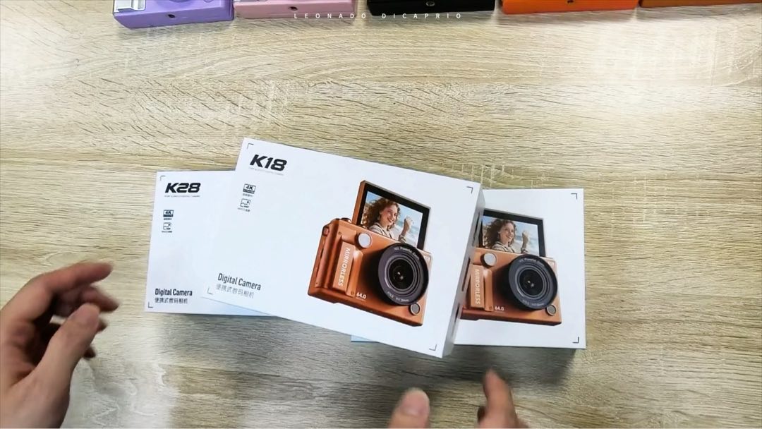 Caméra Numérique CCD 4K avec Écran Pivotant de 2,8 Pouces à 180 Degrés, 48MP, Anti-Tremblement, Flash Intégré, Trépied et Lumière Magnétique Beauté