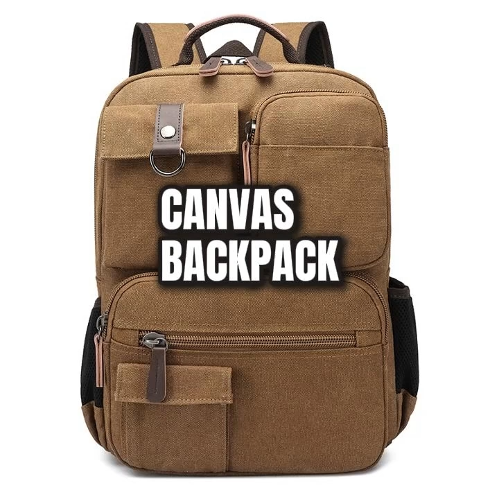 23L Waxed Canvas Backpack Weather-Resistant Tin Cloth, Reinforced Base, Padded 15" Laptop Sleeve, Expandable Pocket