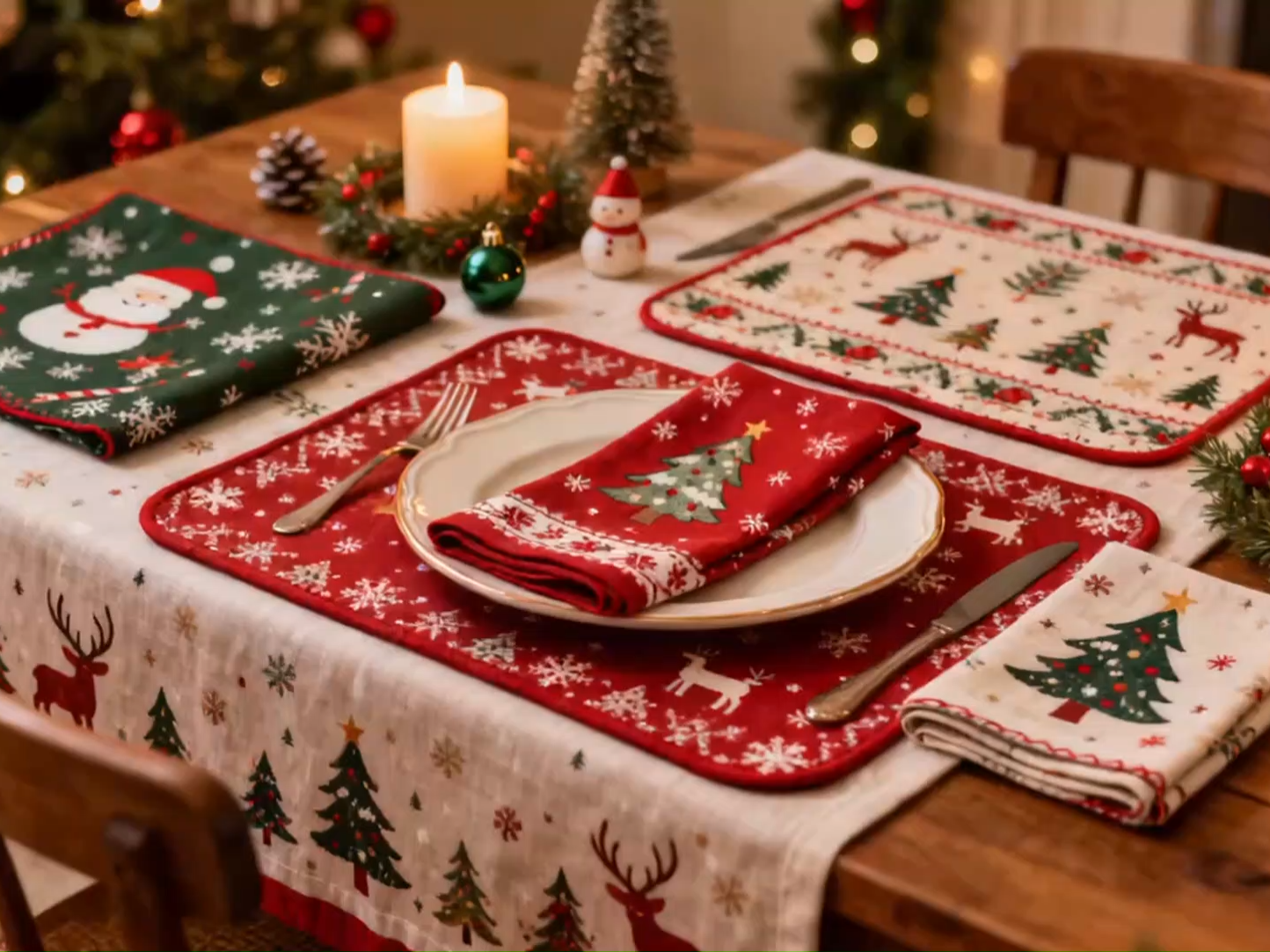 Christmas series fabrics, high-quality fabrics for clothing, home textiles, and decorative fabrics