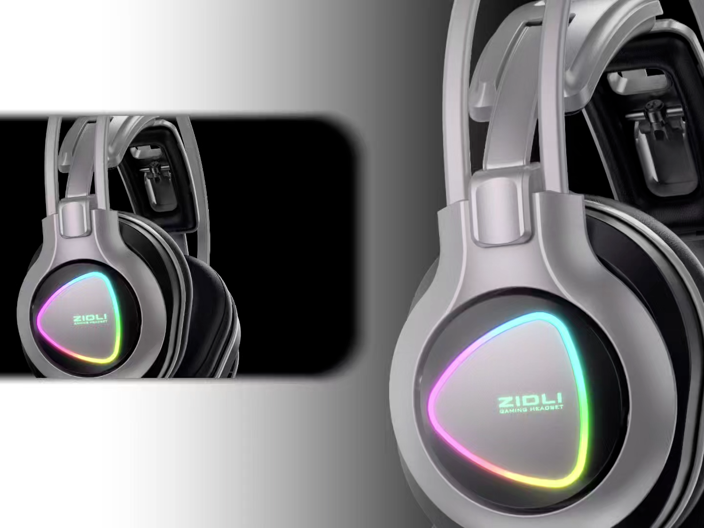Wired gaming headset with 7.1 Virtual Surround Sound RGB LED USB with unqine design OEM factory