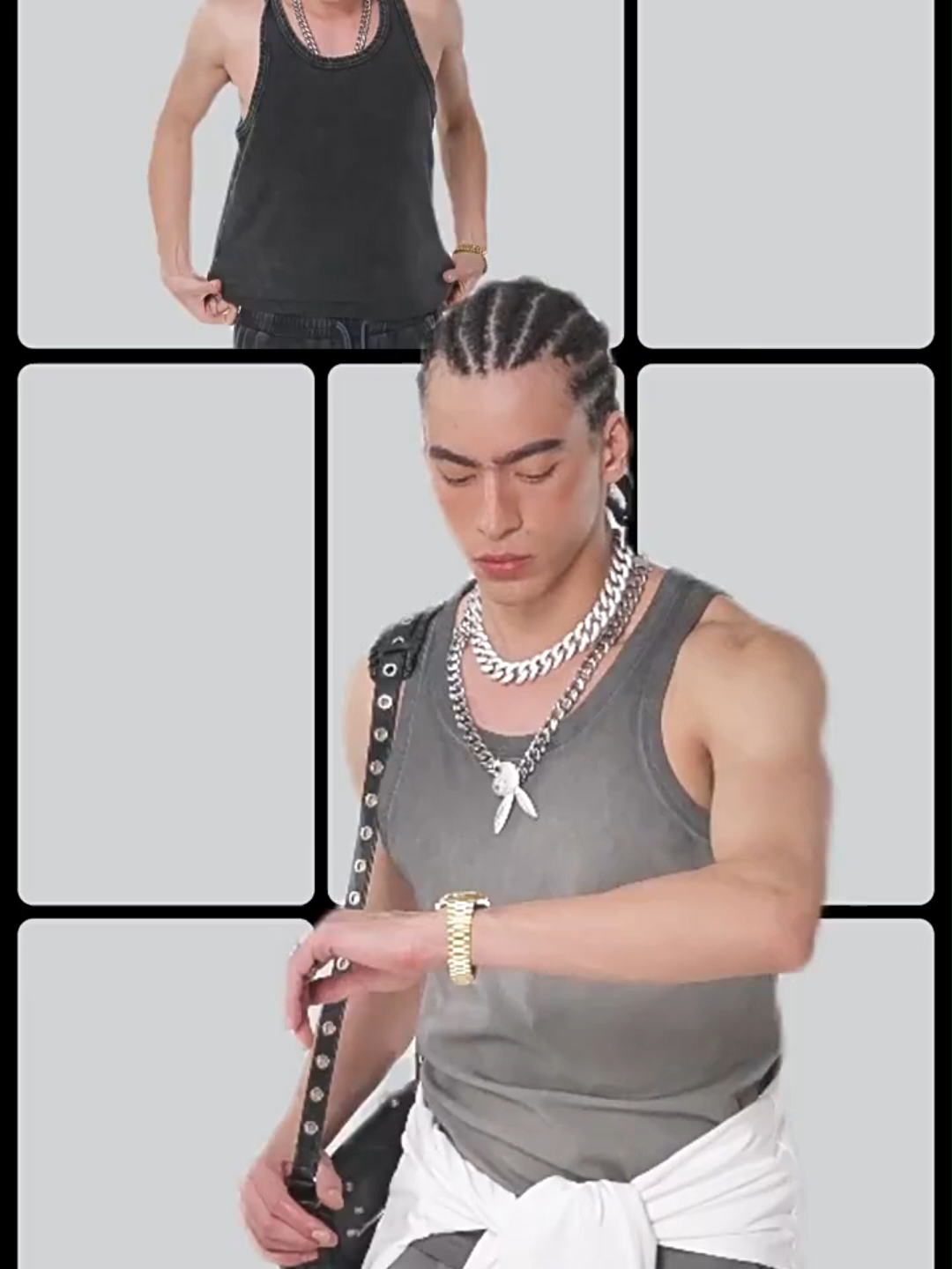 Débardeur Homme Personnalisé Délavé Vintage avec Bords Effilochés, Grande Taille, Vêtements de Gymnastique, Débardeur Homme Ample et Oversize