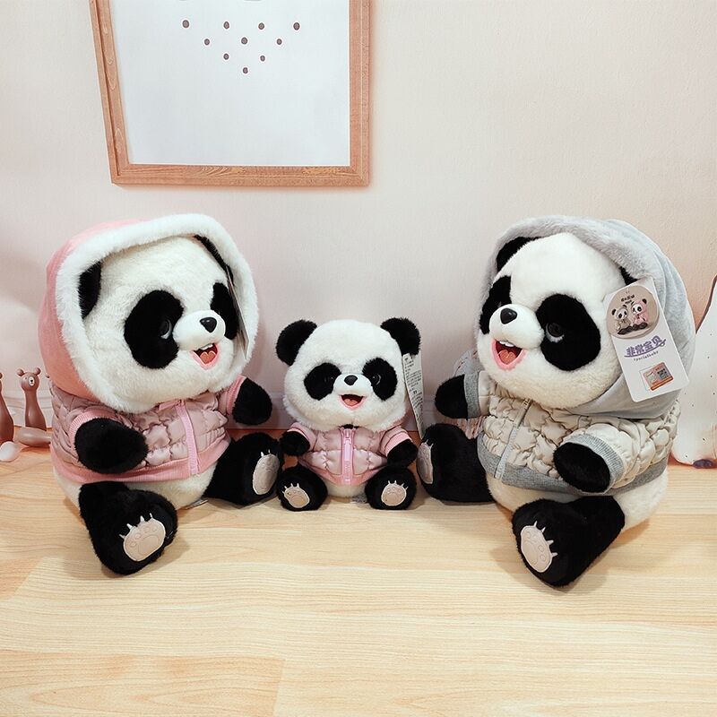 Realistic panda plush toys soft cute panda plush toy parent-child gift