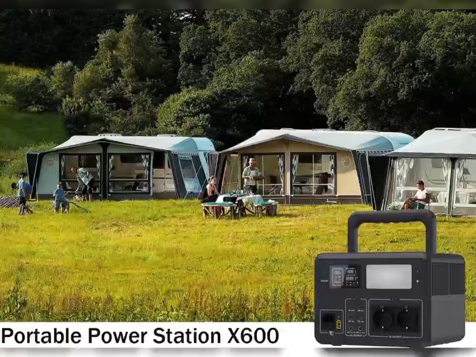 Estación de Energía Portátil LiFePO4 de 600W con Carga Solar MPPT de 150W y Sistema de Gestión de Batería, Inversor de Onda Senoidal Pura para Camping