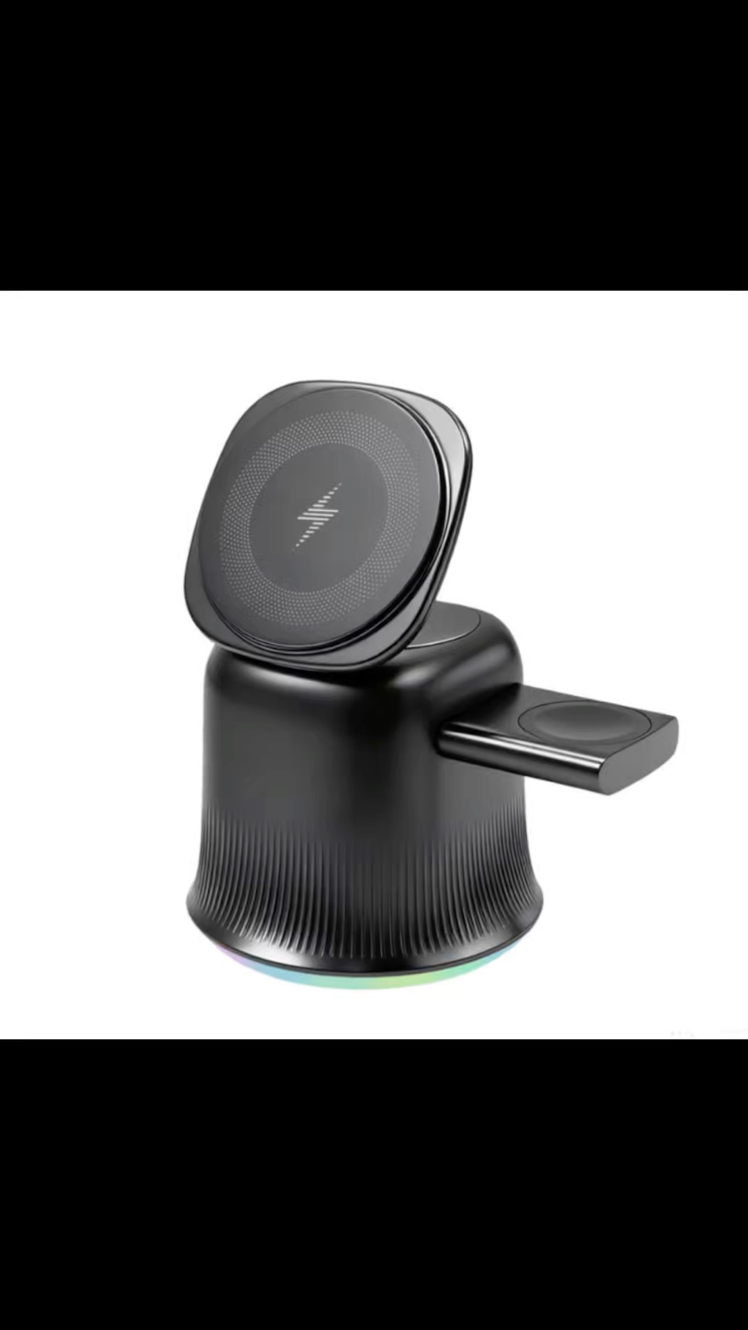 Venda Direta de Fábrica Qi2.2 Carregador Sem Fio 3 em 1 Carregamento Super Rápido Tipo C Carregador de Relógio com Luz RGB para Dispositivos Modernos