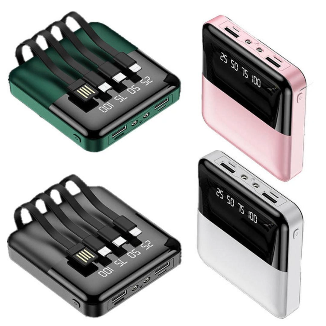 Best Portable Mini Slim 10000mAh Dual USB Powerbanks OEM Custom Kabel Hochwertiges Ladegerät mit Smart LED Display und Taschenlampe