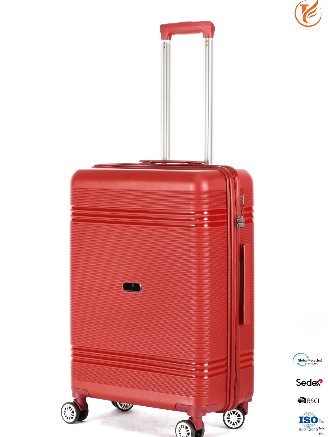 Travelnota Cherry Red Traveler: Chic Luggage for Your Next Getaway with TSA lock and USB charge.