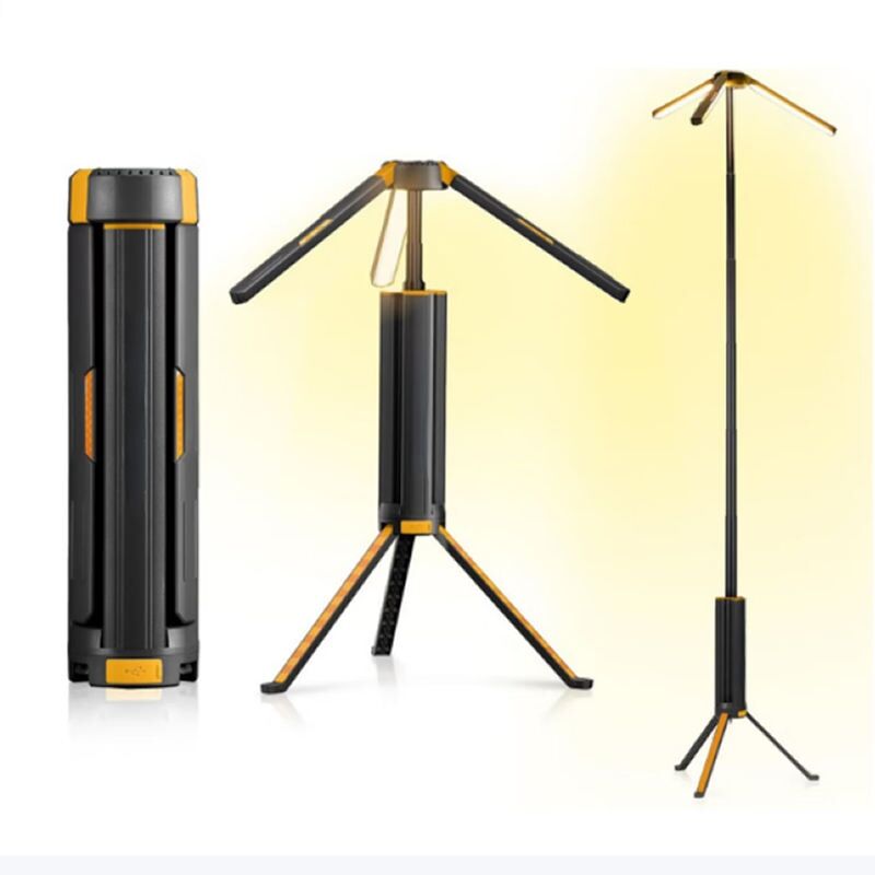 SIMTIFUL Outdoor Multi-Use Telescopic Light - PD 18W Fast Charging, Dual Color Temp, IP54, Windproof Stand, Ground Stake Holes