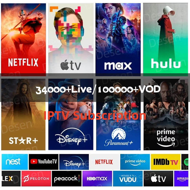 IPTV Subscription 1/3/6/12Months Free Test for World UK Spain Italy Poland Ger FR Arabic Portugal HD IPTV Server Reseller Panel