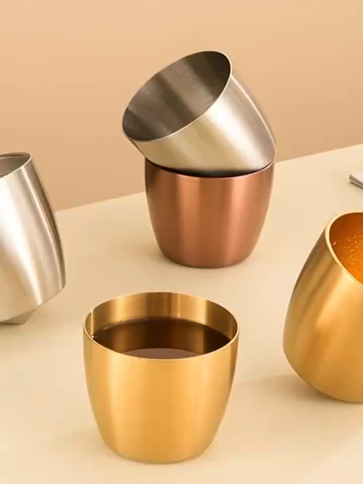 304 Edelstahl Rotierendes Whisky Glas Tumbler Set für Bourbon, Scotch, Cognac, Brandy, Tequila - Bar Trinkgeschenke