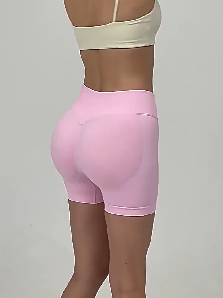 Hochelastische, gerippte Yoga-Fitnessshorts für Mädchen, hochwertige, schlank geschnittene Yoga-Shorts