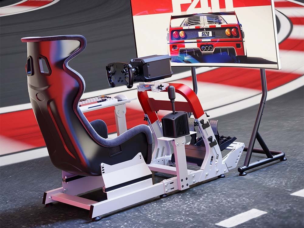 Châssis de cockpit de simulateur de course LRS18-BS01 avec siège et support de levier de vitesses, plateforme de simulation de course pour PC PS5 Logitech G27 G29 G920 F1