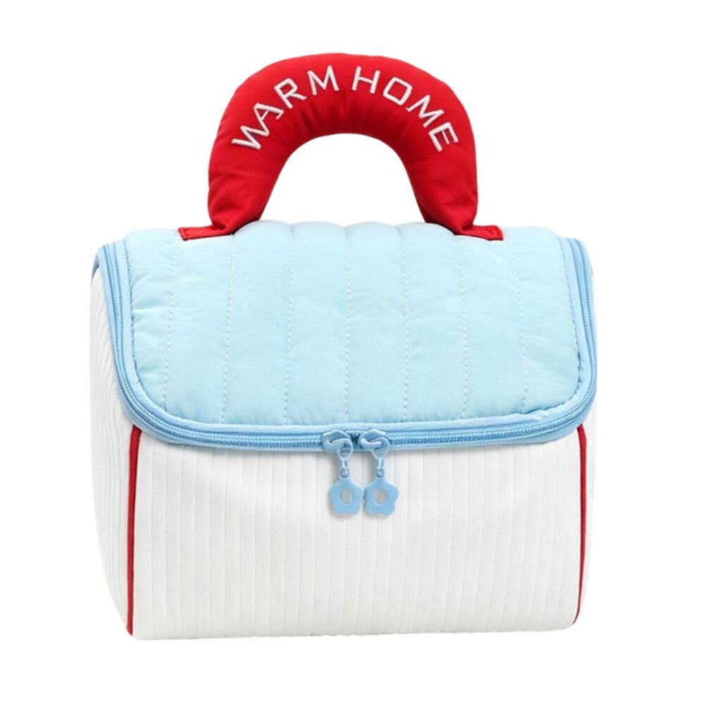 Custom Logo Large Capacity Waterproof Portable Makeup Bag with Solid Color Fashion Zipper Love Design for Travel