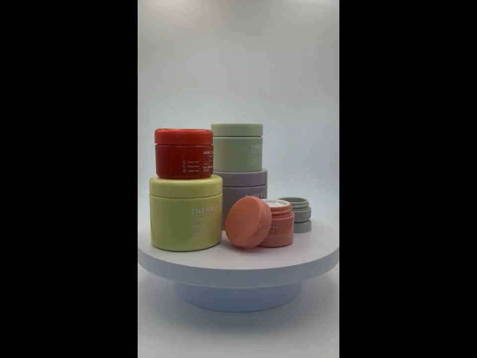 Venta caliente Frascos de crema de vidrio de 50 g con color personalizado y tapa de aluminio/plástico para envases de cuidado de la piel