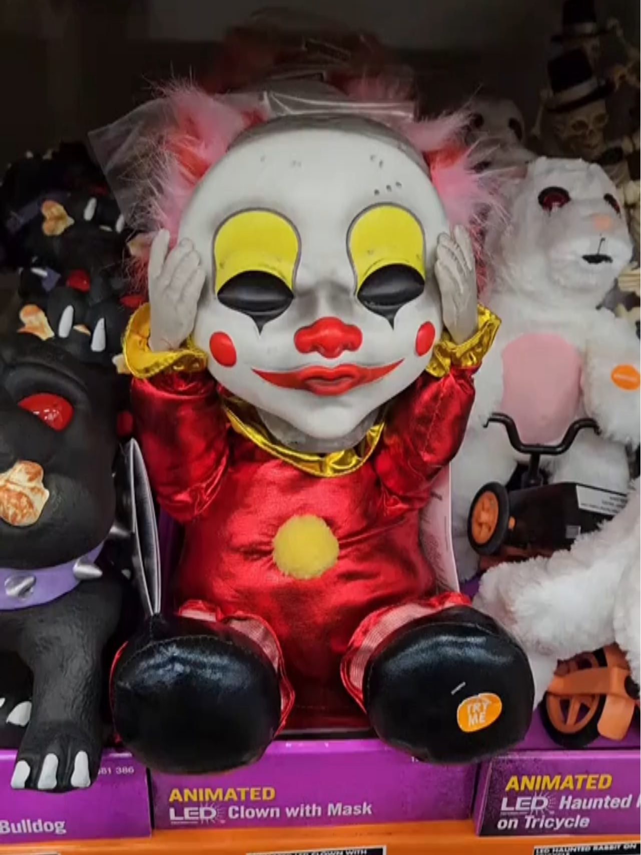 Heurtoir de Porte Citrouille Animée 10" - Accessoire Décoratif d'Halloween Lumineux, Utilisation Extérieure Abritée, Fonctionne à Piles