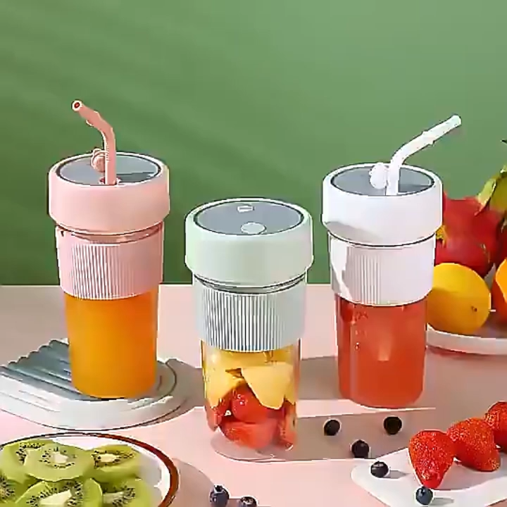Creative Smoothies Travel Portable Blender Cup 30s Ice Crushing Power USB Juicer Blender 350ml Mini Personal Blender With Straw