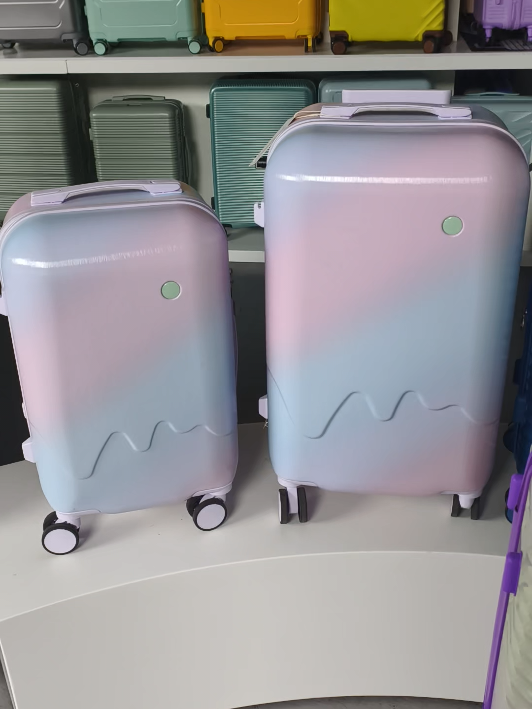 Gradient Color Suitcase, Hard Case, Universal Trolley Suitcase, Multifunction Password, With Cup Holder, Charging Port