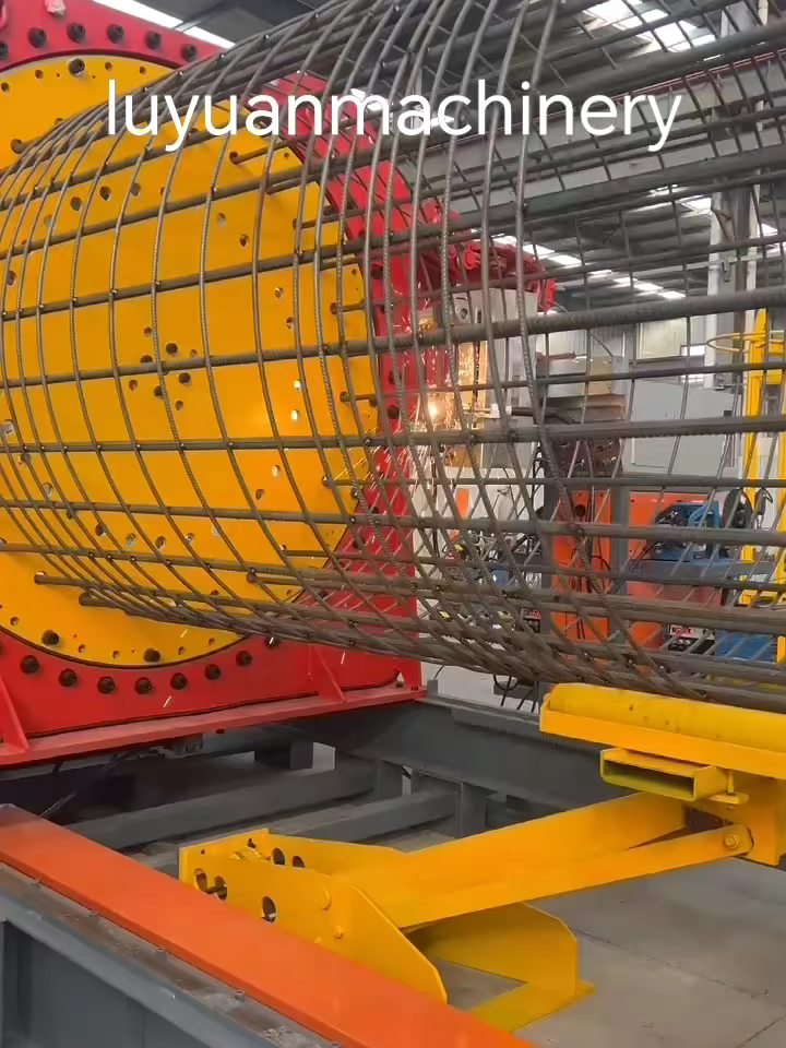 Máquina de solda de gaiola de vergalhão de aço CNC LYGH-2000, diâmetro da estaca da gaiola de aço 600~2000 mm, potência do equipamento 23 KW