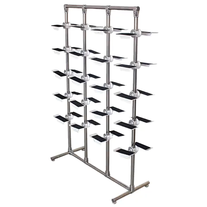 Soporte de exhibición libre del zapato negro del metal de doble cara resistente para las botas y los zapatos de la tienda durables