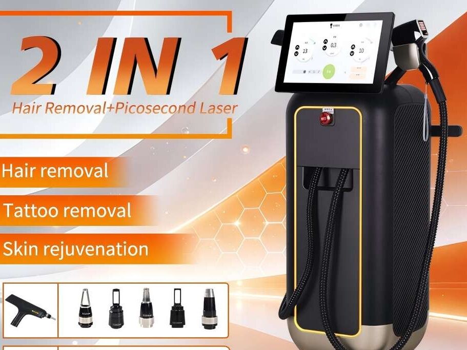 2 in 1 ND YAG Tattoo Removal & Diode Laser Hair Removal Machine Vertical System for Clinics & Distributors