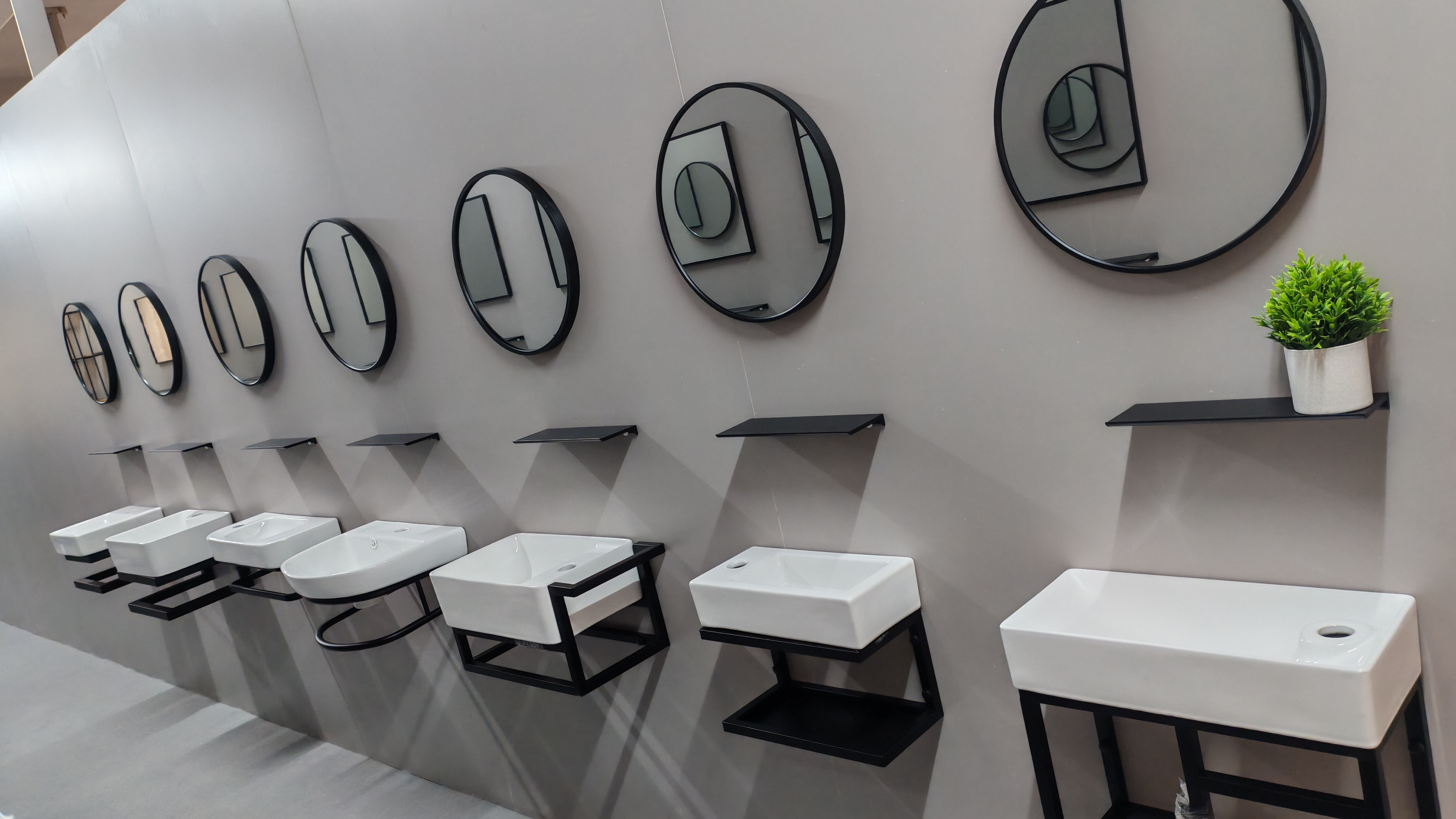 Deepen the wash basin Bathroom Cabinet Ceramic Basin Set Wall Mounted Bathroom Vanity Table With Mirror