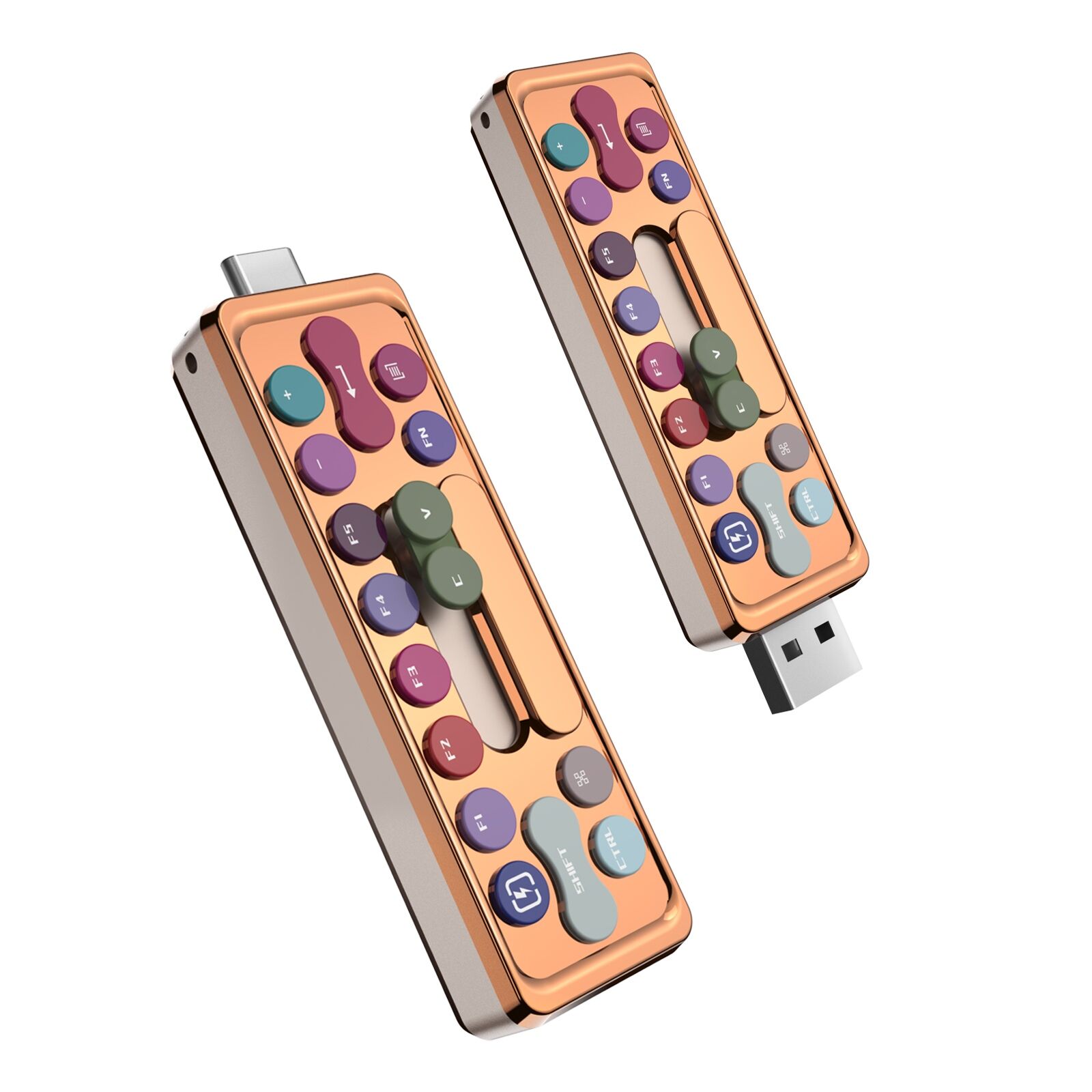 SSD USB externe, conception de clavier à 3 niveaux Push-Pull aux couleurs 'Candy' ludiques, clé USB à semi-conducteurs, SuperSpeed 1000 Mo/s, 128 Go - 2 To UB03