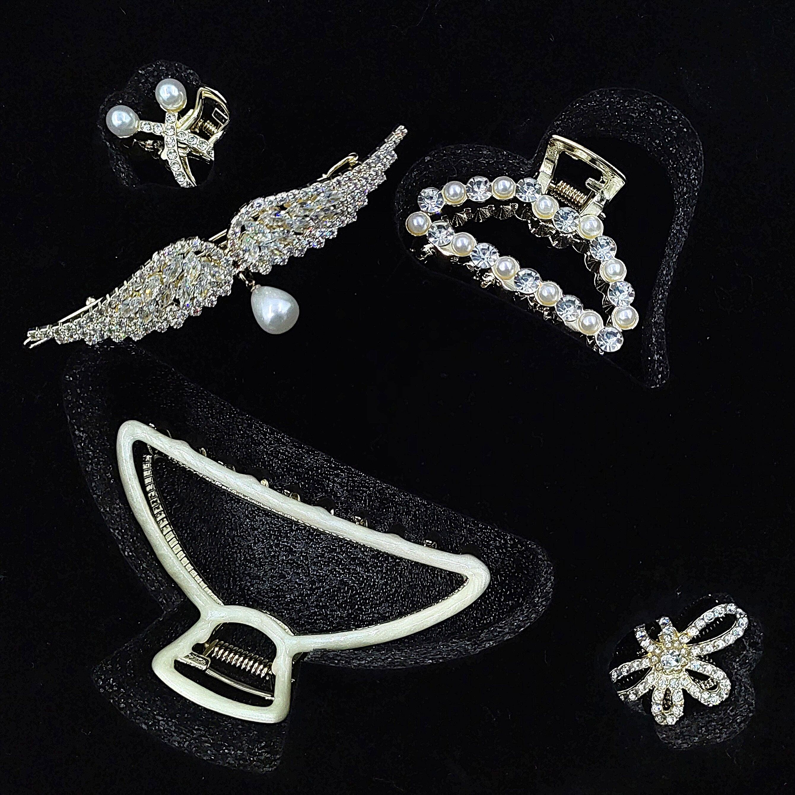 Ensemble Vente en Gros d'Épingles à Cheveux Élégantes Strass & Perles, Pinces et Barrettes Mode pour Usage Quotidien, Fête, Mariage