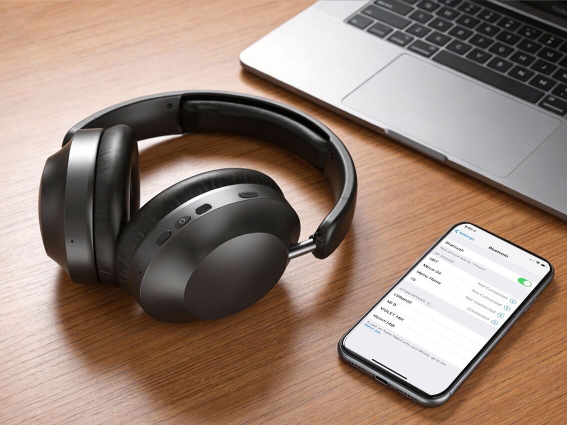 Active Noise Cancelling Bluetooth Headset Tv Wireless Over-Ear Headphones With Mic For Phone-Call For Travel Home