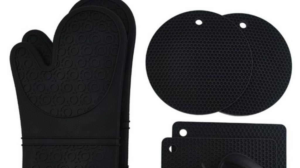 Grande vente Gants en silicone Ensemble de 8 pièces de coussinets ronds carrés en silicone pour isolation thermique et gants de protection