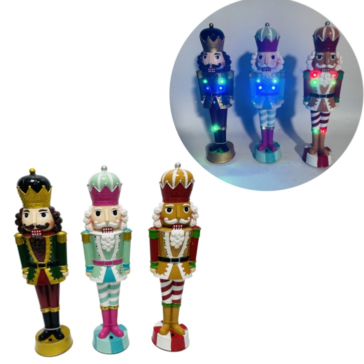 Ornement de Noël Casse-Noisette Musical Lumineux LED, 36,5 cm de hauteur