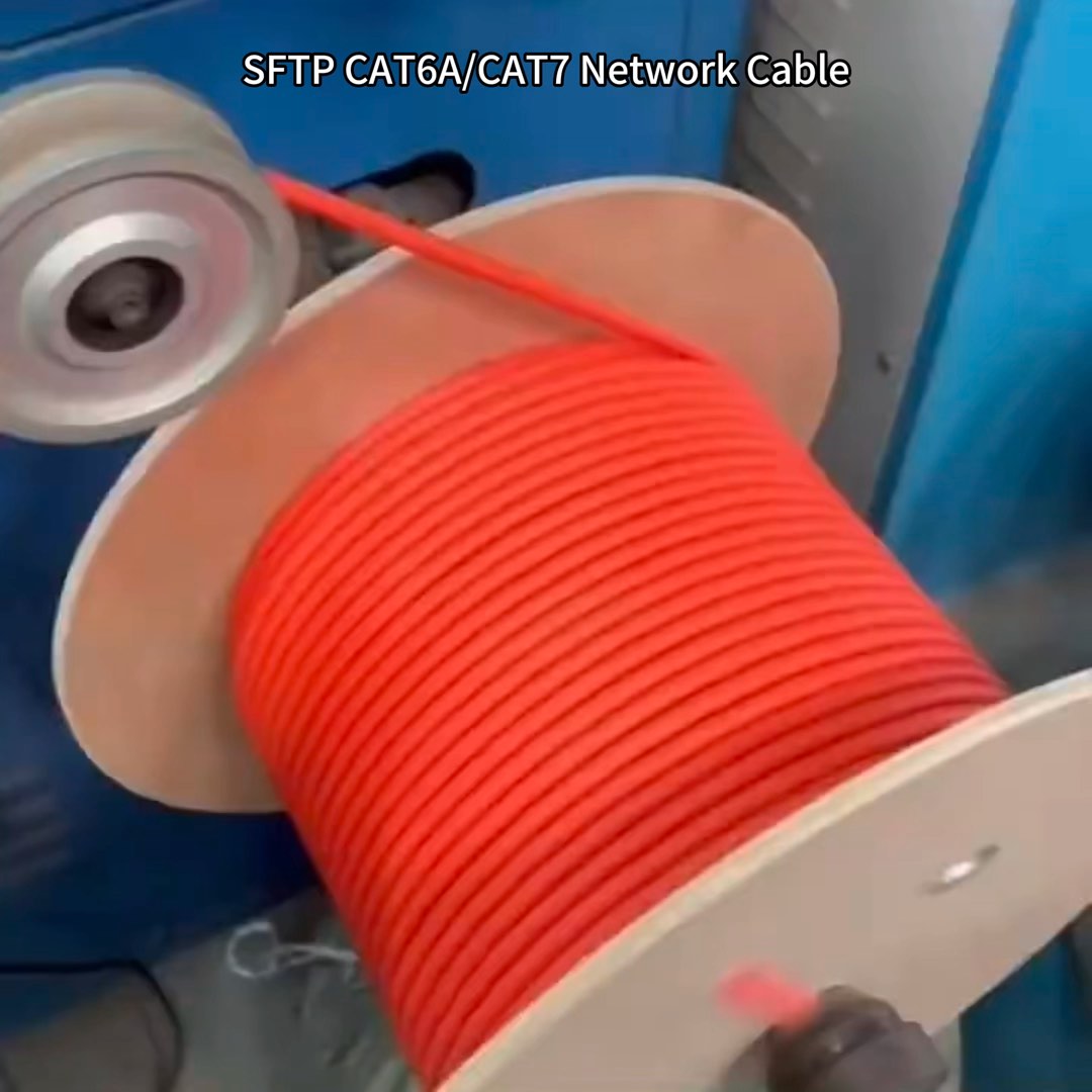 كابل إيثرنت Cat6A بطول 305 متر (1000 قدم) أصفر، نحاس صلب عاري 23AWG، 4 أزواج، SF/TP محمي، LSZH، بكرة 305 متر، 0.58 مم، اجتاز اختبار الجودة